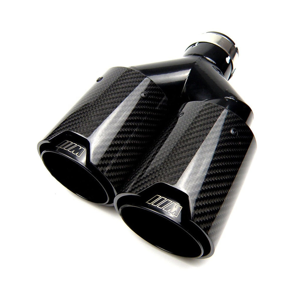 AERO CARBON -  BMW BLACK M PERFORMANCE STYLE CARBON FIBRE DUAL EXHAUST TIPS