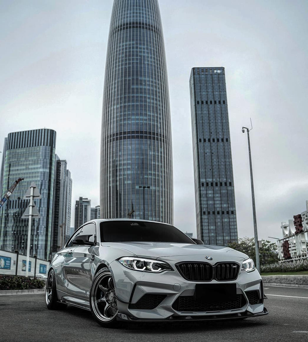 AERO CARBON - BMW M2C F87 DRY CARBON FIBRE FRONT LIP 3D STYLE