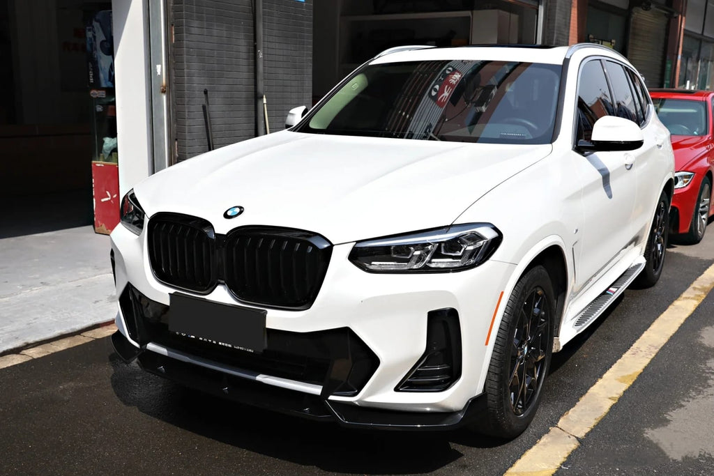 AERO CARBON - BMW X3 G01 / X4 G02 LCI GLOSSY BLACK FRONT LIP MP STYLE