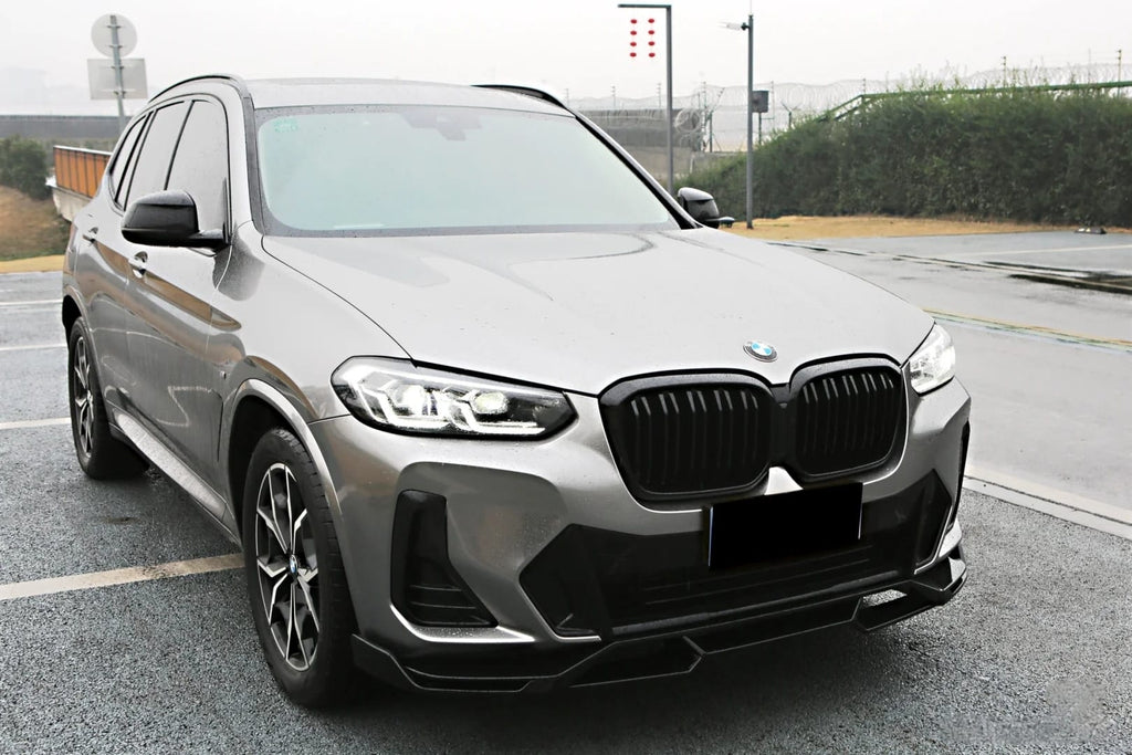 AERO CARBON - BMW X3 G01 / X4 G02 LCI GLOSSY BLACK FRONT LIP V STYLE