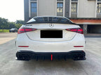AERO CARBON - MERCEDES BENZ C CLASS W206 SLIM LINE LED REAR DIFFUSER GLOSS BLACK