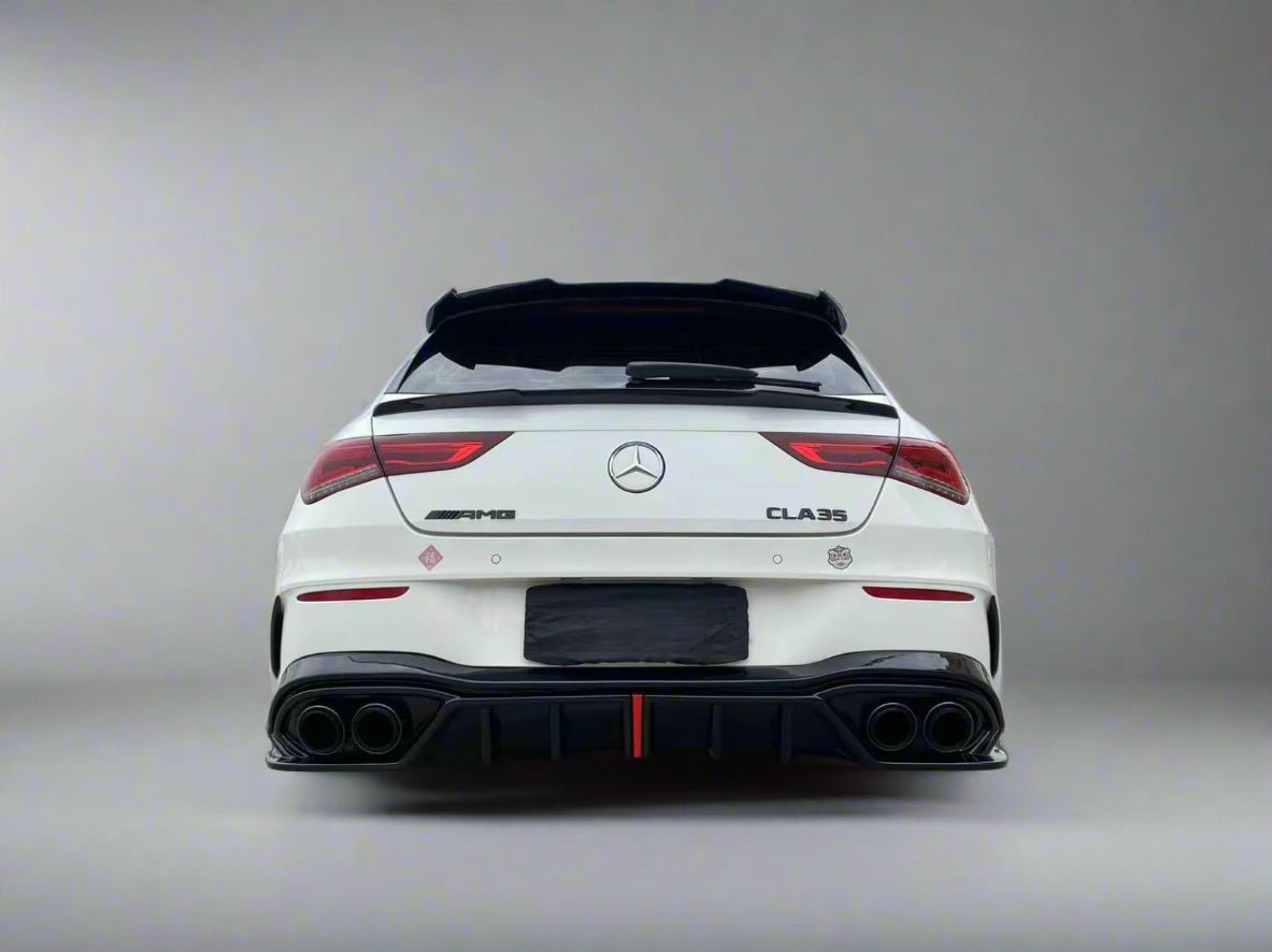 AERO CARBON - MERCEDES BENZ CLA W118 / CLA35 GLOSS BLACK LED REAR DIFFUSER