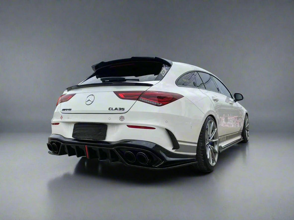 AERO CARBON - MERCEDES BENZ CLA W118 / CLA35 GLOSS BLACK LED REAR DIFFUSER