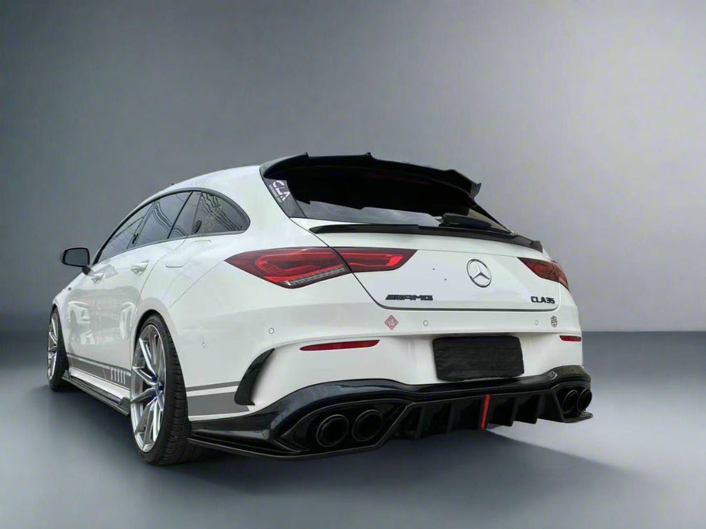 AERO CARBON - MERCEDES BENZ CLA W118 / CLA35 GLOSS BLACK LED REAR DIFFUSER