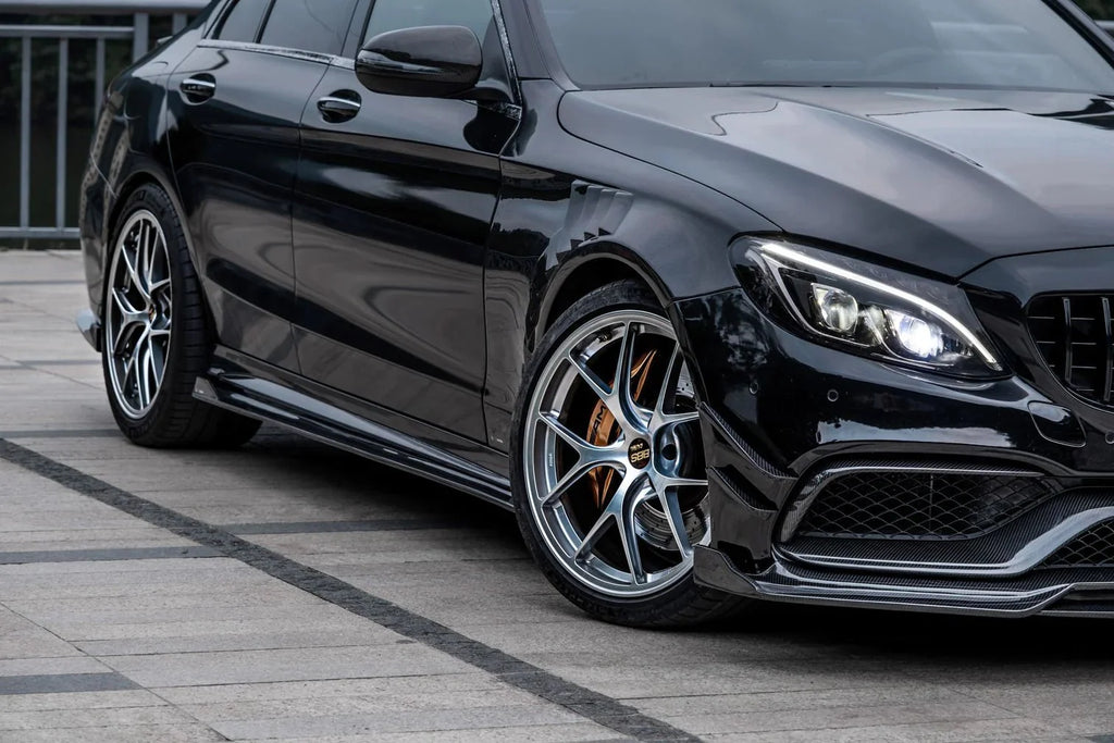 AERO CARBON - MERCEDES C CLASS W205 C63 C63S CARBON FIBRE FRONT BUMPER CANARDS