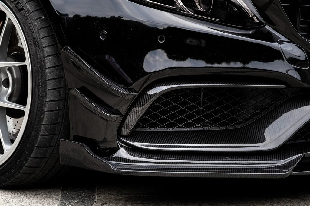 AERO CARBON - MERCEDES C CLASS W205 C63 C63S CARBON FIBRE FRONT BUMPER CANARDS