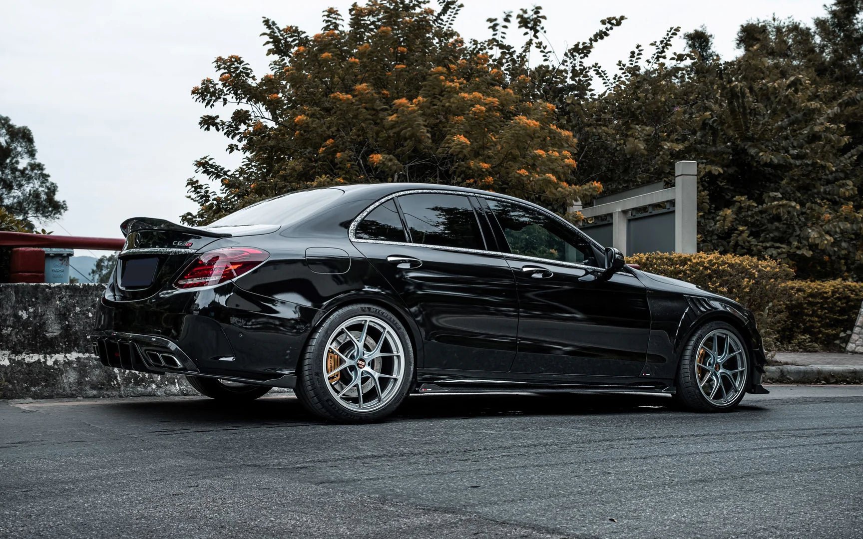 AERO CARBON - MERCEDES C CLASS W205 C63 C63S CARBON FIBRE SIDE SKIRTS