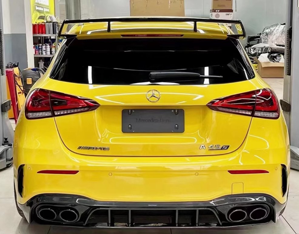 AERO CARBON - MERCEDES W177 A-CLASS / A35 / A45S GLOSS BLACK REAR SPOILER