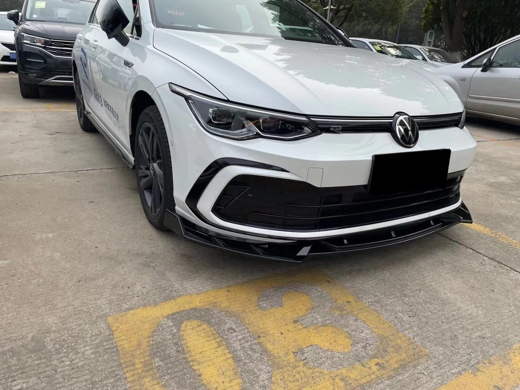 AERO CARBON - VOLKSWAGEN GOLF R LINE / GTI MK8 GLOSS BLACK FRONT LIP EXO STYLE