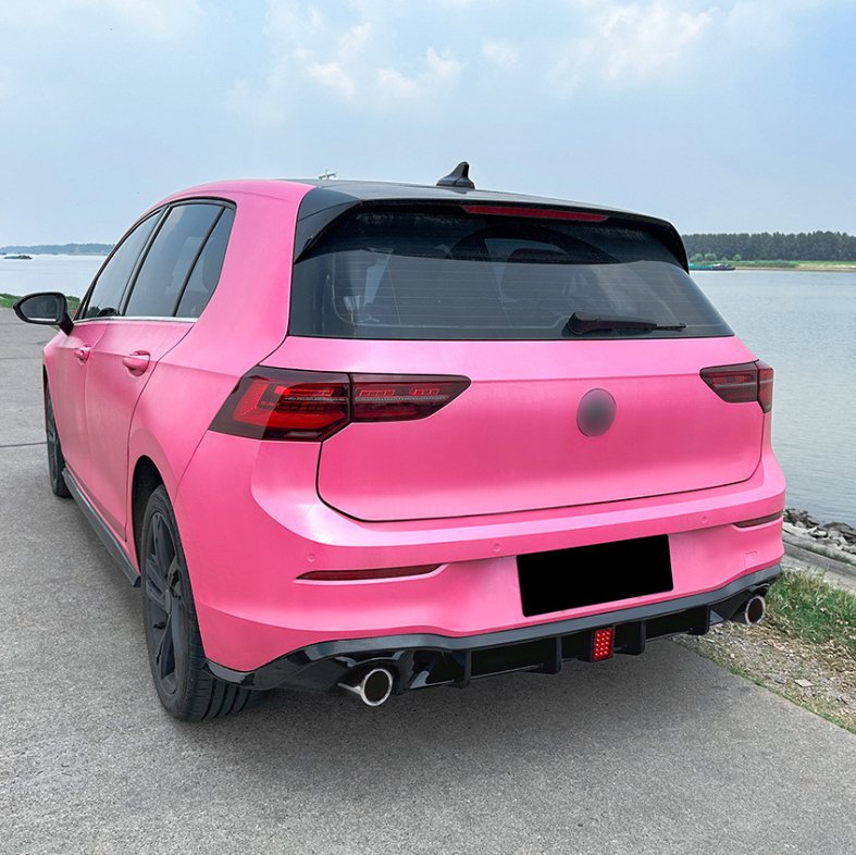 AERO CARBON - VOLKSWAGEN GOLF R LINE / GTI MK8 REAR LED DIFFUSER GLOSS BLACK