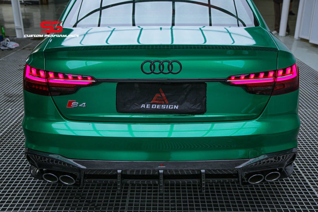 AE DESIGN - AUDI A4 / S4 B9.5 CARBON FIBRE LED REAR DIFFUSER