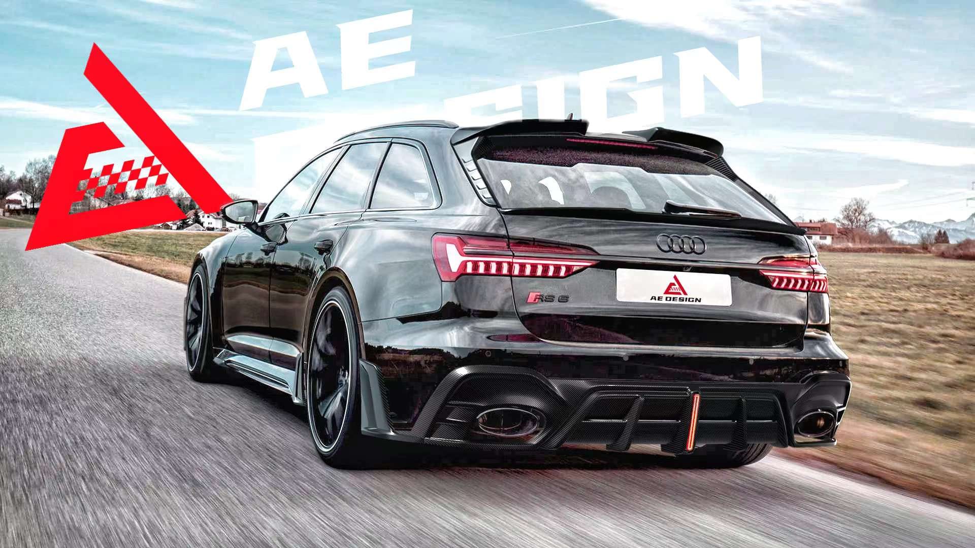 AE DESIGN - AUDI RS6 / RS7 C8 DRY CARBON FIBRE LED REAR DIFFUSER