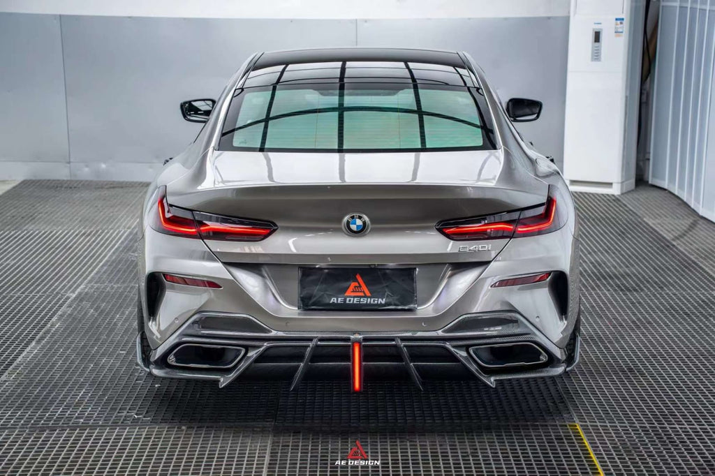 AE DESIGN - BMW 8 SERIES G14 / G15 / G16  CARBON FIBRE LED REAR DIFFUSER