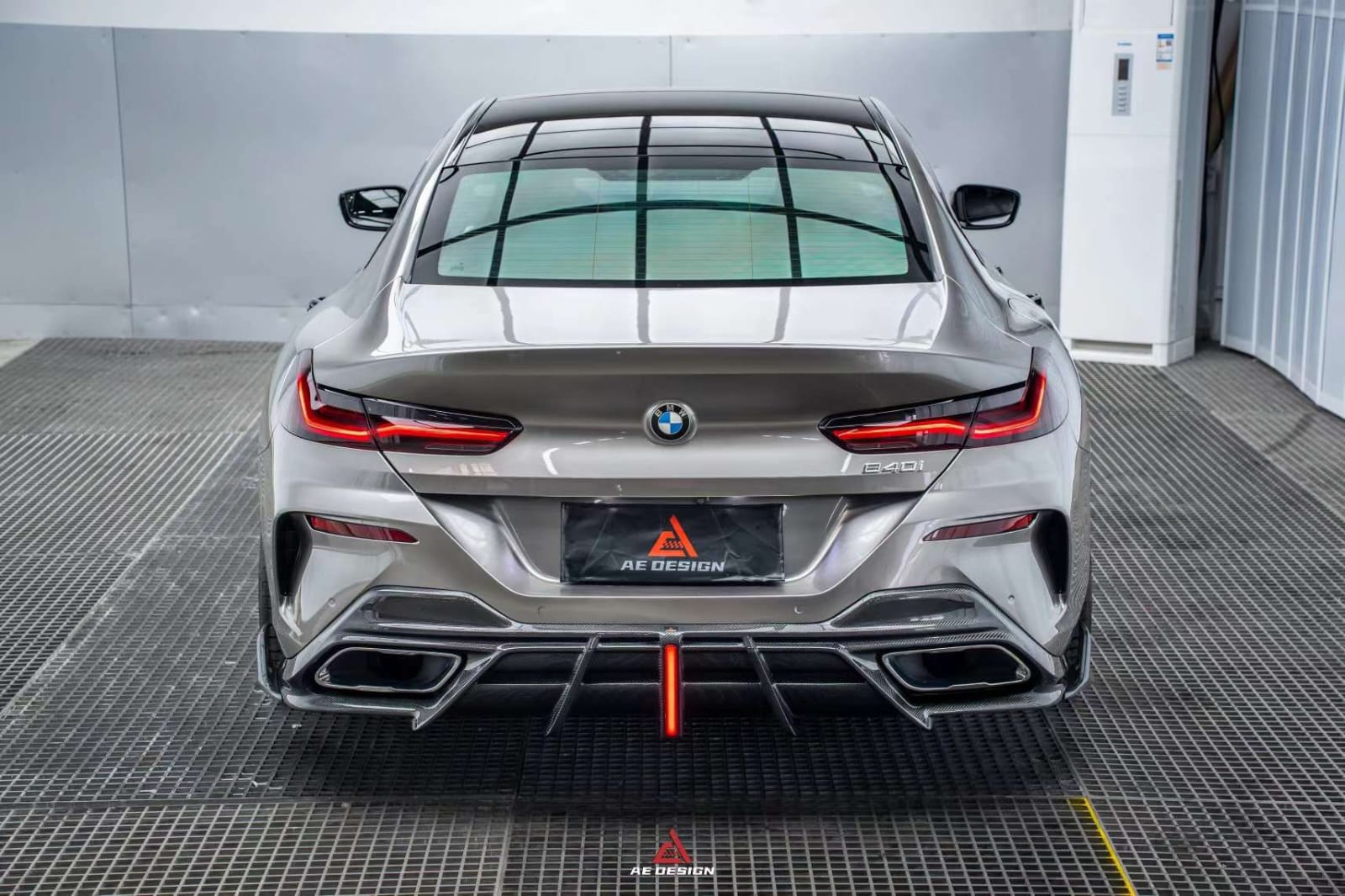 AE DESIGN - BMW 8 SERIES G14 / G15 / G16  CARBON FIBRE LED REAR DIFFUSER