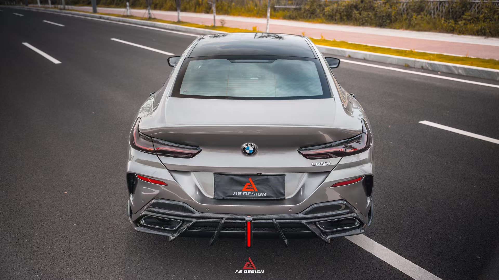 AE DESIGN - BMW 8 SERIES G14 / G15 / G16  CARBON FIBRE LED REAR DIFFUSER