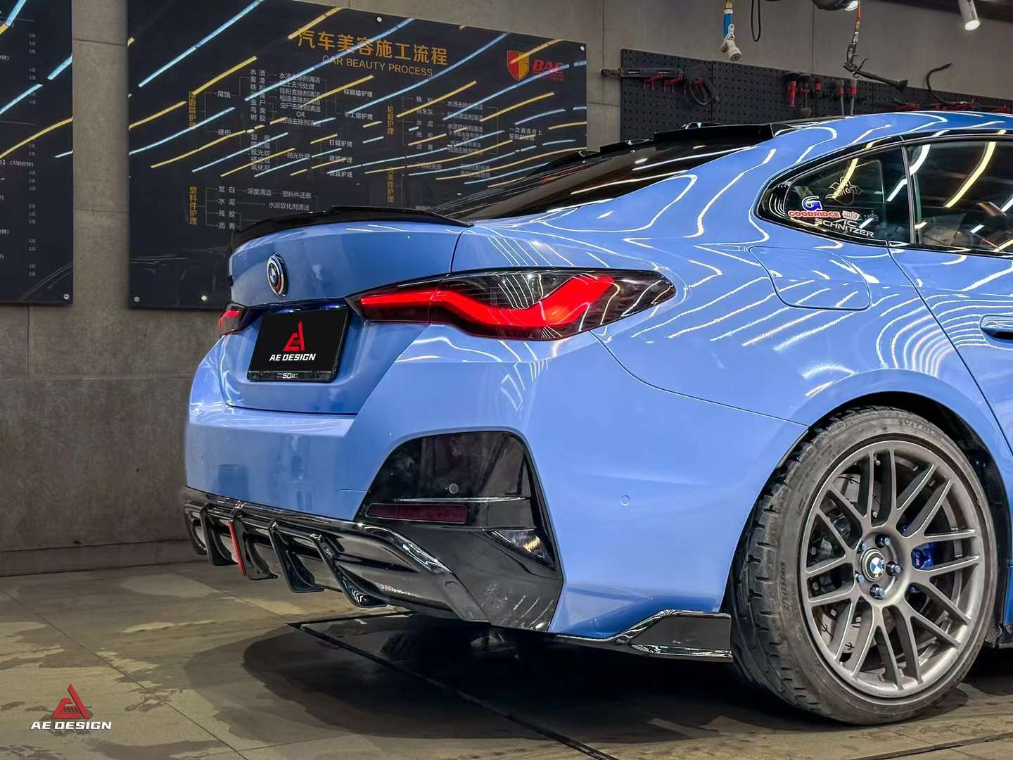 AE DESIGN - BMW I4 G26 GLOSS BLACK REAR DIFFUSER