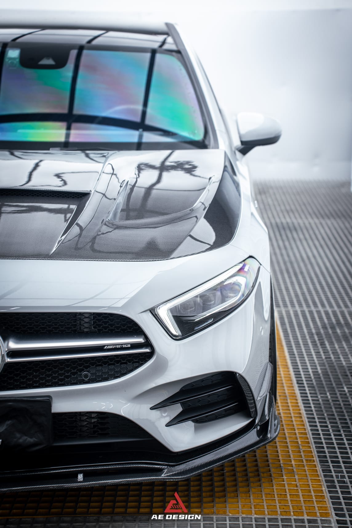 AE DESIGN - MERCEDES BENZ A CLASS W177 A35  CARBON FIBRE FRONT LIP SPLITTER