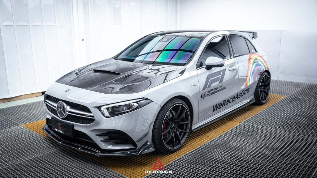 AE DESIGN - MERCEDES BENZ A CLASS W177 A35  CARBON FIBRE FRONT LIP SPLITTER