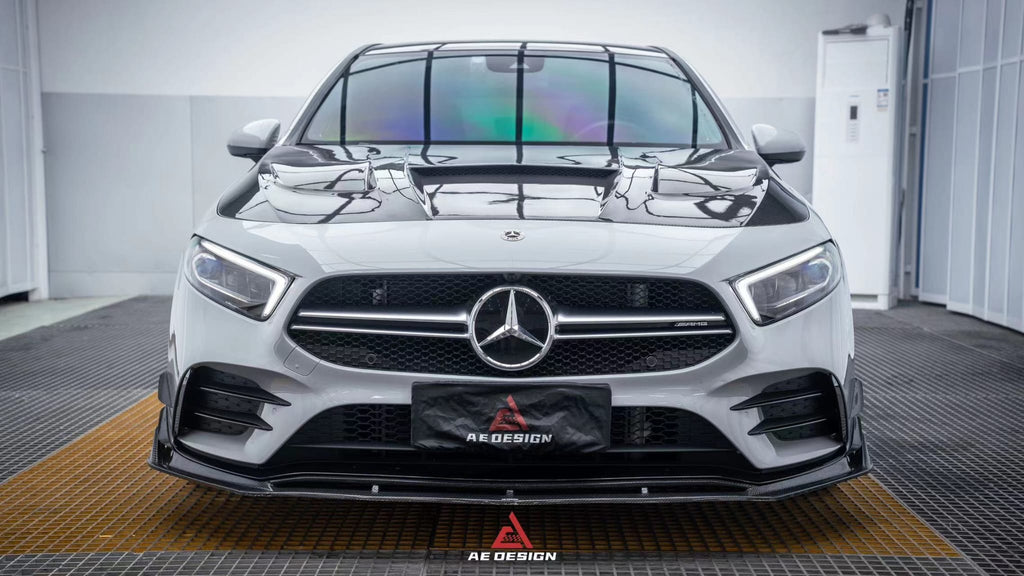 AE DESIGN - MERCEDES BENZ A CLASS W177 A35  CARBON FIBRE FRONT LIP SPLITTER