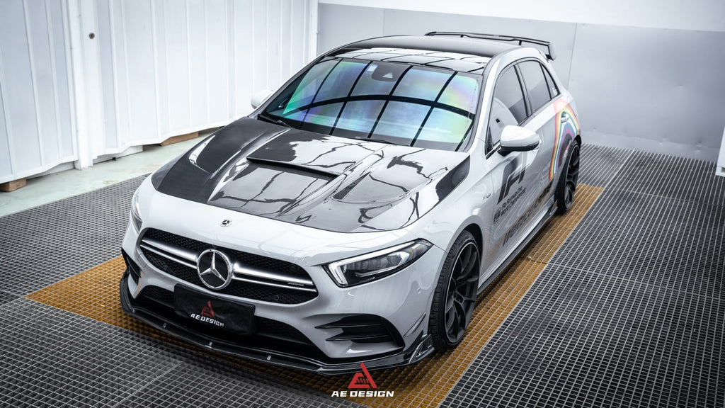 AE DESIGN - MERCEDES BENZ A CLASS W177 A35  CARBON FIBRE FRONT LIP SPLITTER