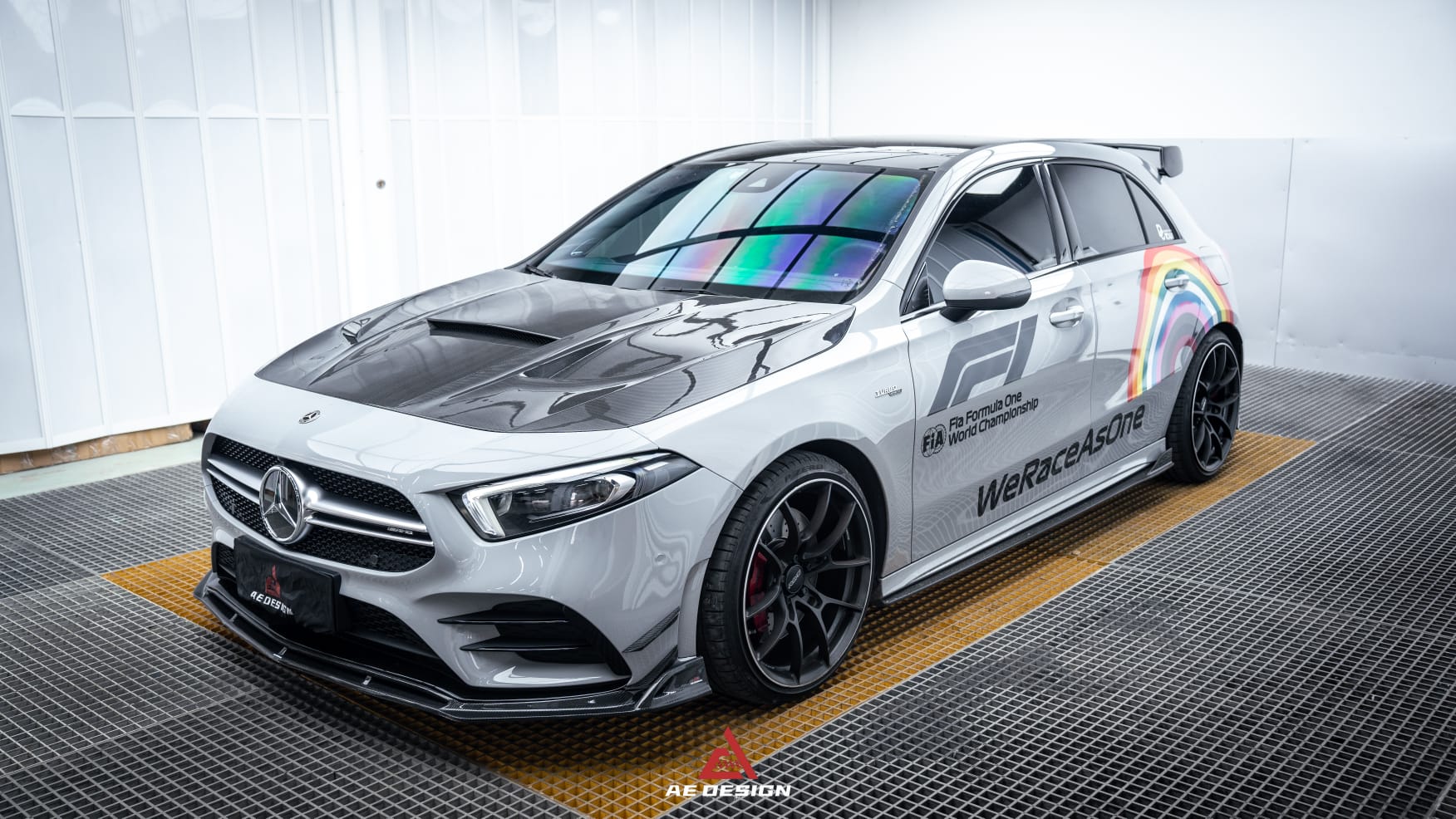 AE DESIGN - MERCEDES BENZ A CLASS W177 A35  CARBON FIBRE FRONT LIP SPLITTER