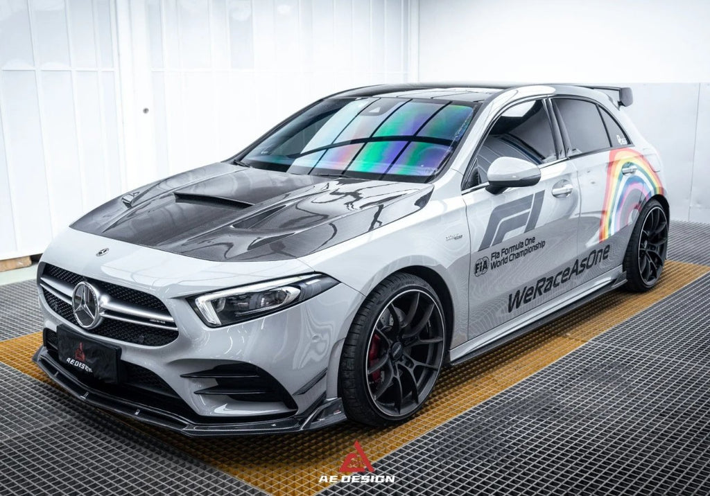 AE DESIGN - MERCEDES BENZ A-CLASS W177 / A35  CARBON FIBRE FRONT CANARDS