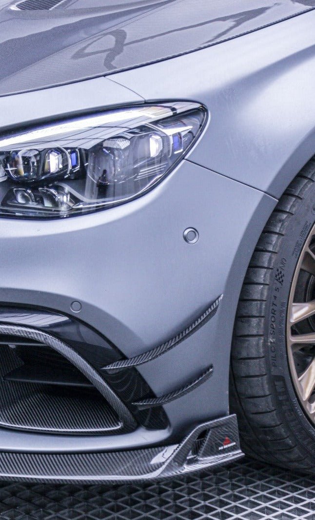 AE DESIGN - MERCEDES E63 W213 CARBON FIBRE FRONT BUMPER CANARDS