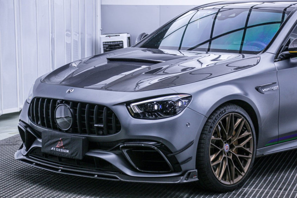 AE DESIGN - MERCEDES E63 W213 CARBON FIBRE FRONT BUMPER CANARDS