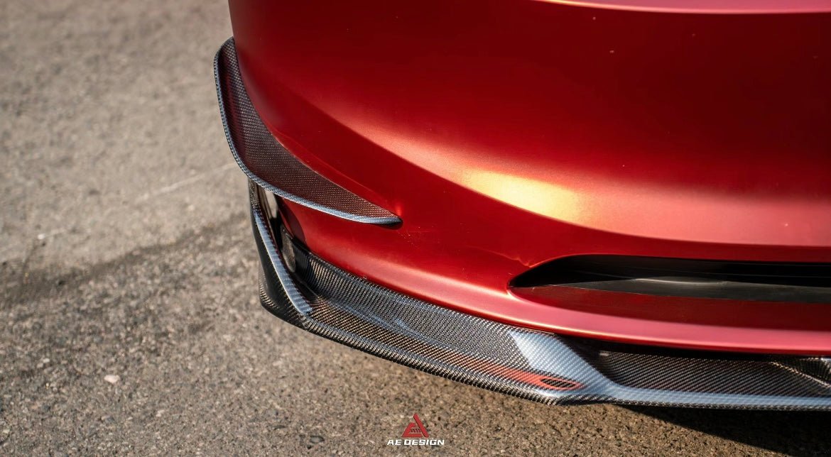 AE DESIGN - TESLA MODEL 3 HIGHLAND 2024+ CARBON FIBRE FRONT LIP
