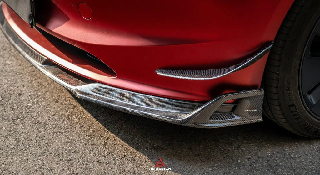 AE DESIGN - TESLA MODEL 3 HIGHLAND 2024+ CARBON FIBRE FRONT LIP