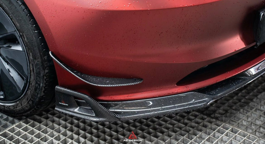 AE DESIGN - TESLA MODEL 3 HIGHLAND 2024+ CARBON FIBRE FRONT LIP