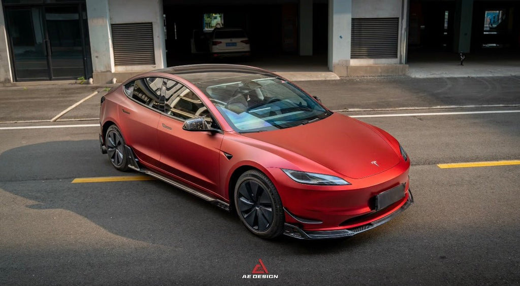 AE DESIGN - TESLA MODEL 3 HIGHLAND 2024+ CARBON FIBRE FRONT LIP