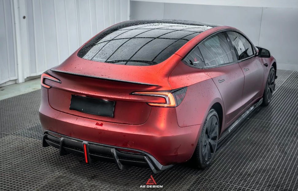 AE DESIGN - TESLA MODEL 3 HIGHLAND 2024+ CARBON FIBRE REAR DIFFUSER