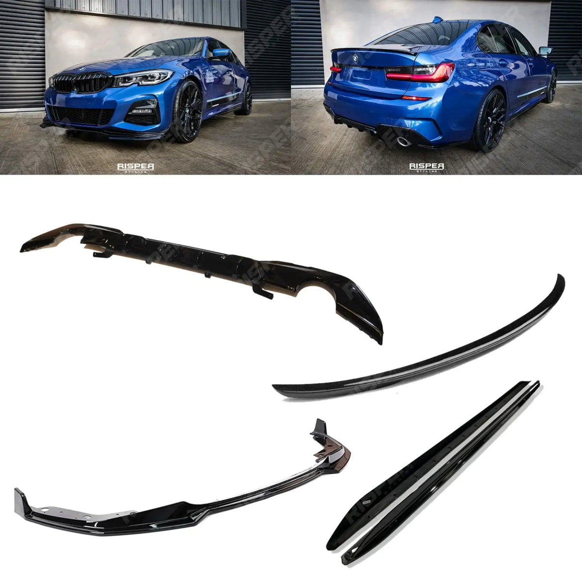 Aero Kit Lip Package In Gloss Black For BMW 3 Series G20 G28 M Sport 2018+