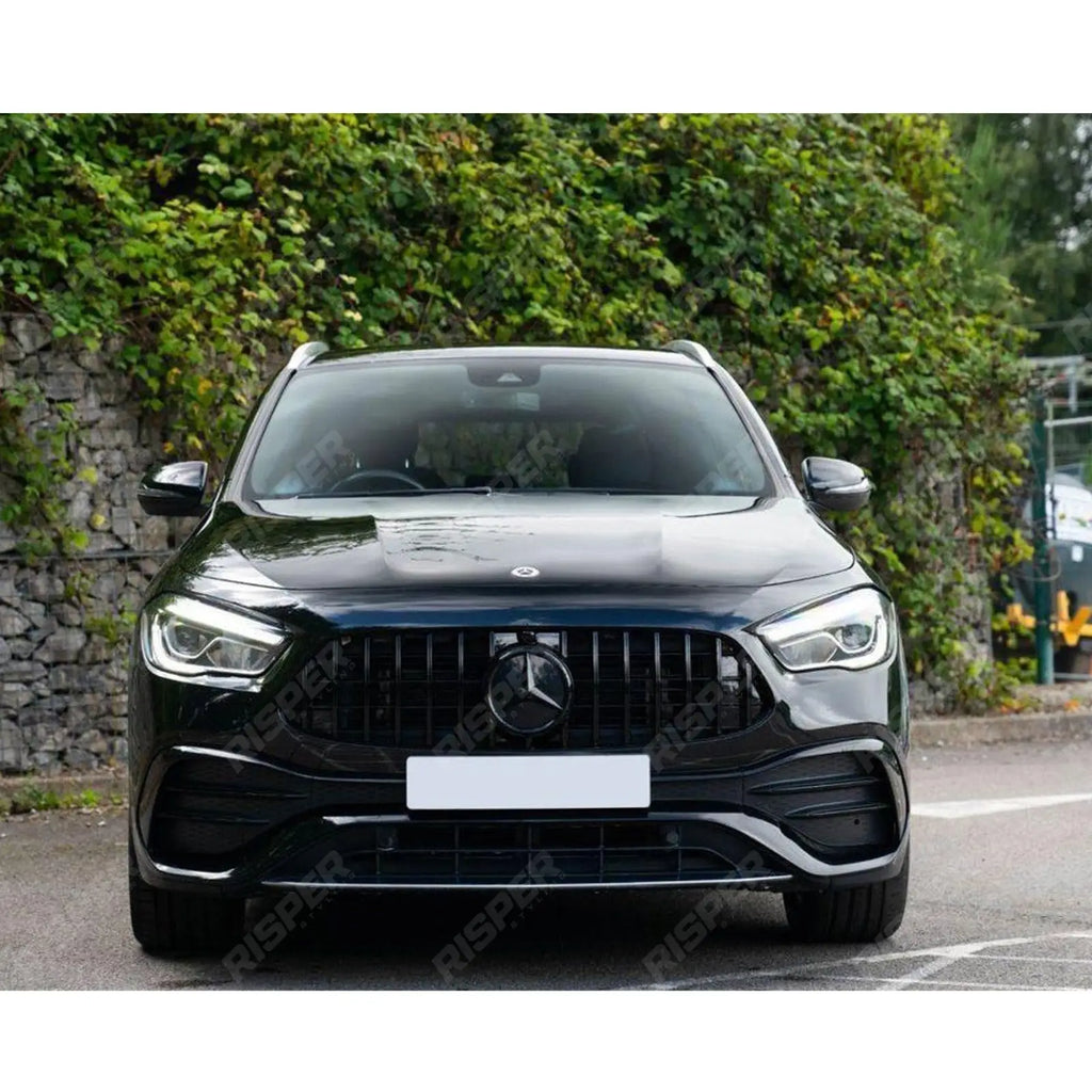 All Black Panamericana GT R Style Front Grill For Mercedes GLA X247 2020+