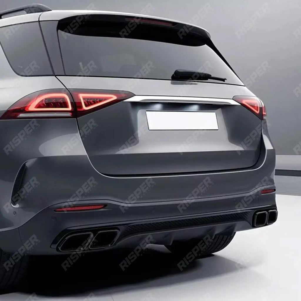 AMG Line Rear Diffuser With Tips In Gloss Black For Mercedes GLE W167 2019+