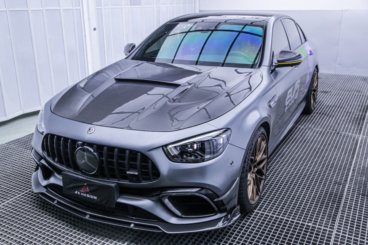 AE DESIGN - MERCEDES E63 W213 CARBON FIBRE FRONT BUMPER CANARDS