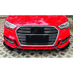 Audi A3 8V Facelift 2017-2020 Standard Models Front Splitter In Gloss Black