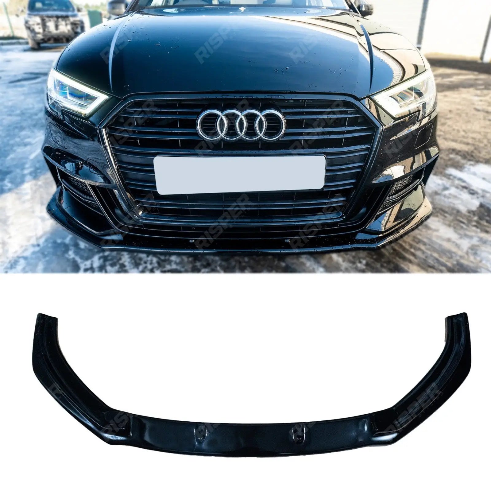 Audi A3 S-Line/S3 8V Facelift 2016-2020 Risper Gloss Black Front Splitter Lip
