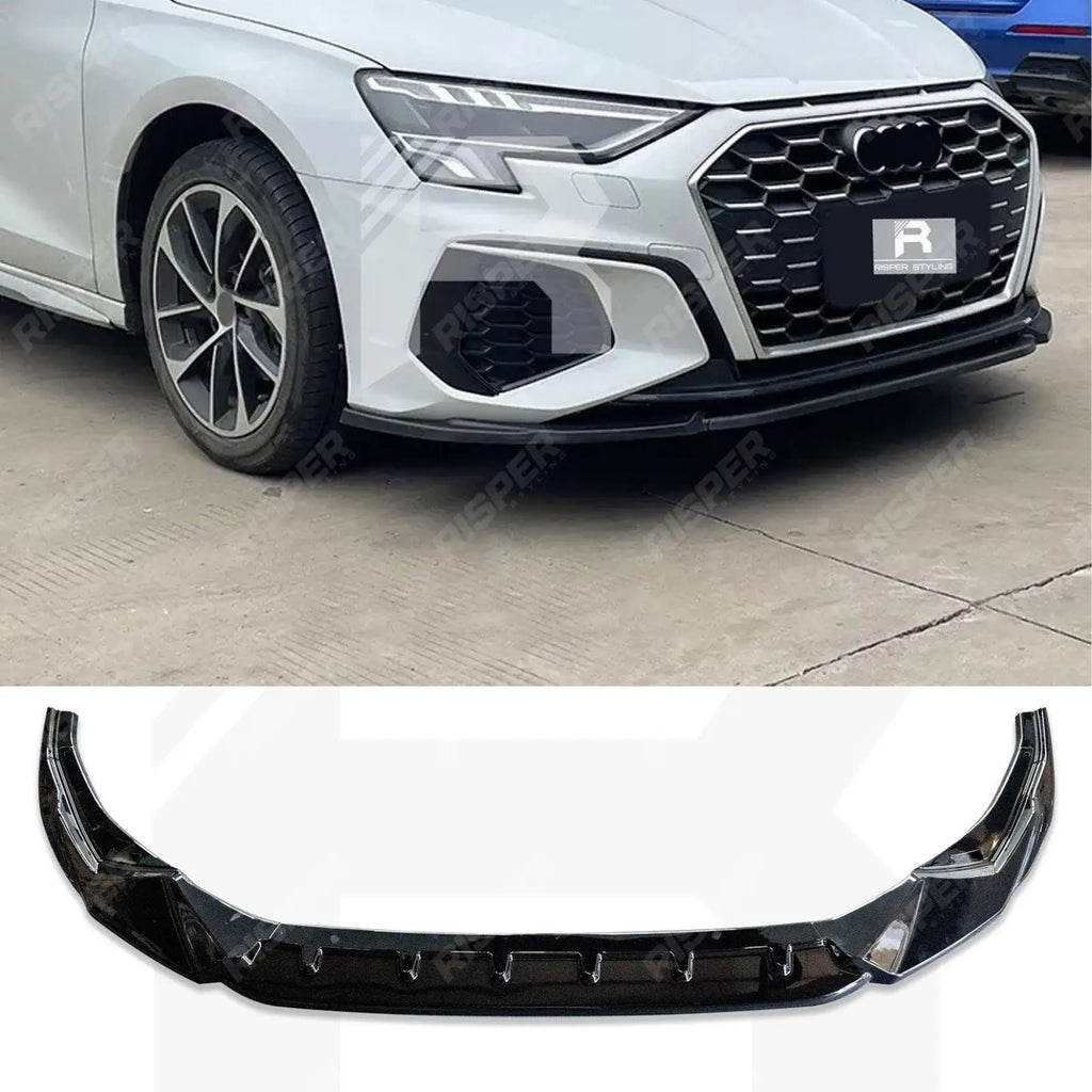 Audi A3 S Line / S3 8Y Hatch & Sportback 2021-2024 Gloss Black Front Splitter Lip