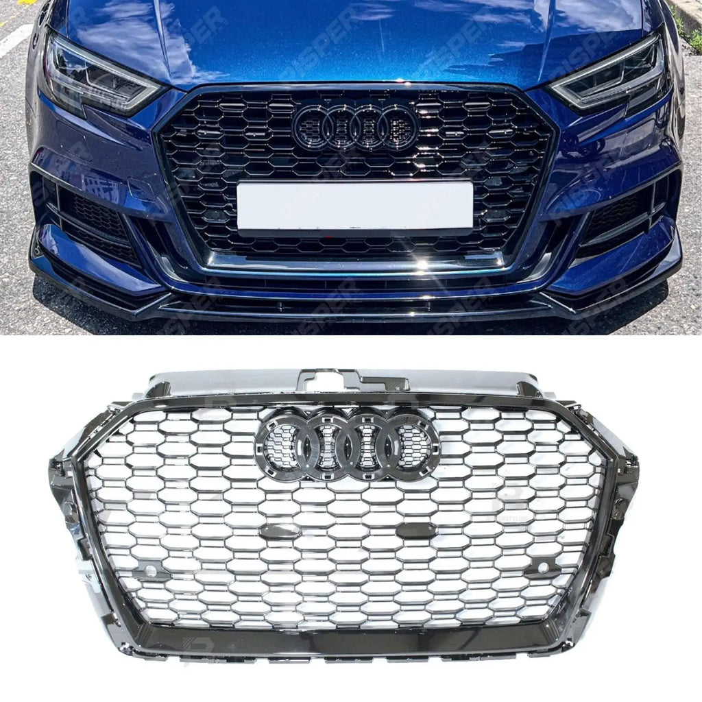 Audi A3/S3 8V 2017-2020 RS3 Style Gloss Black Honeycomb Grill