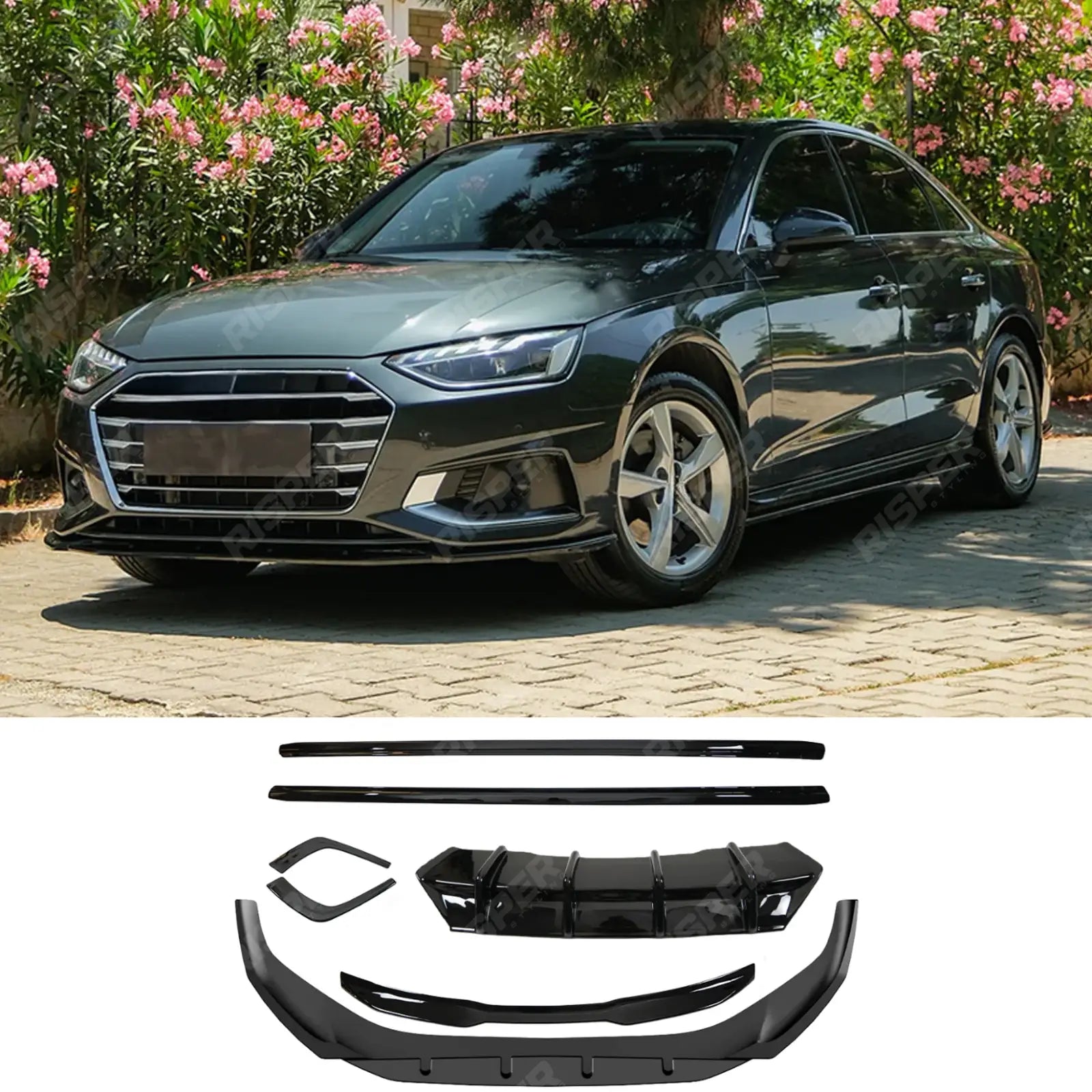 Audi A4 B9 Facelift 2019-2024 Aero Body Kit In Gloss Black