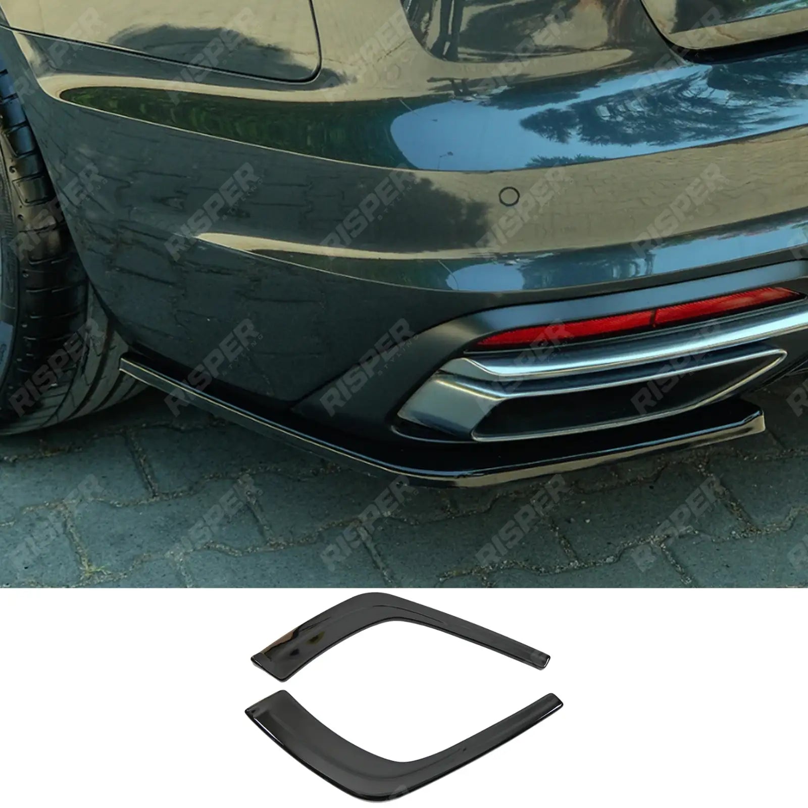 Audi A4 B9 Facelift 2019-2024 Rear Side Splitters In Gloss Black