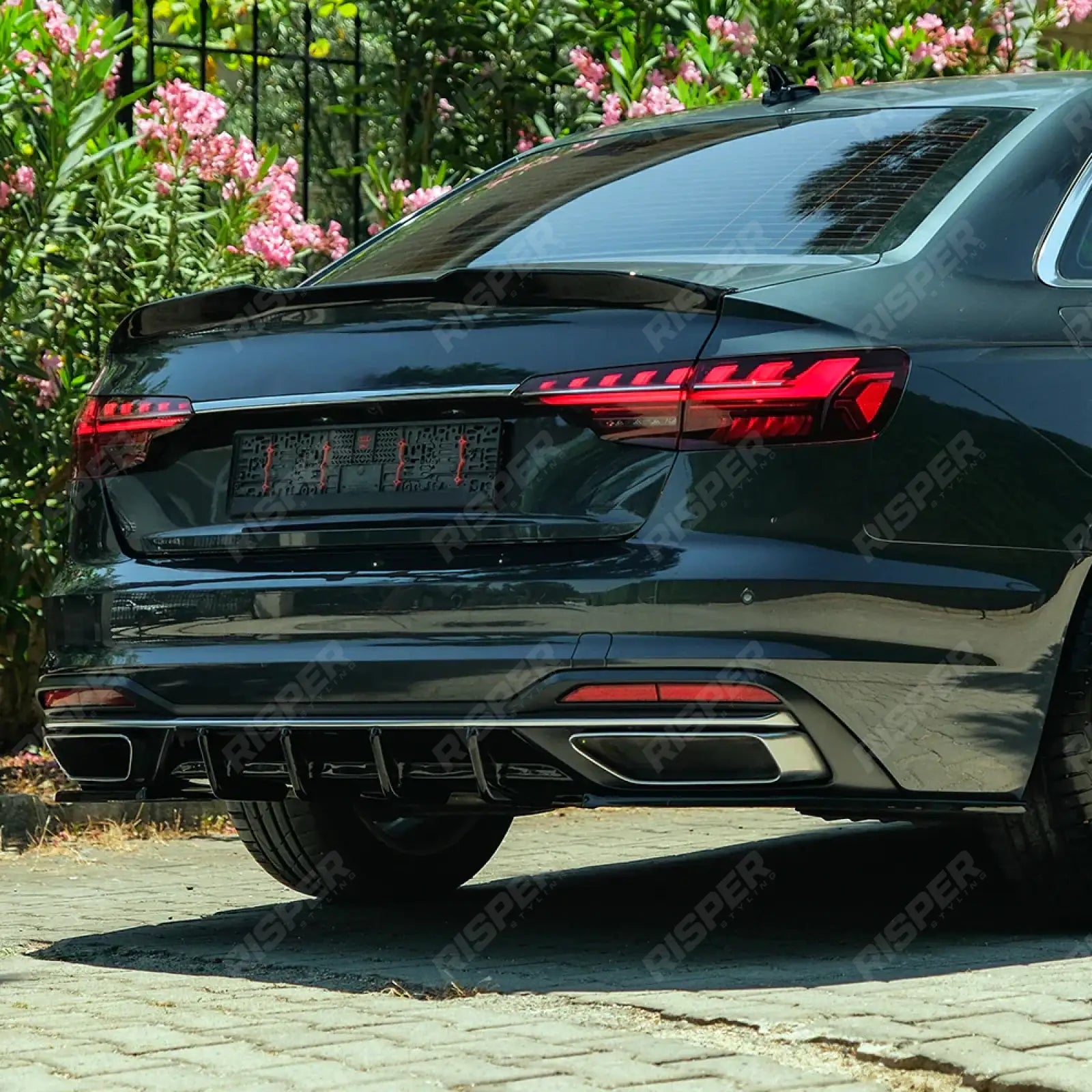 Audi A4 B9 Facelift 2019-2024 Rear Side Splitters In Gloss Black