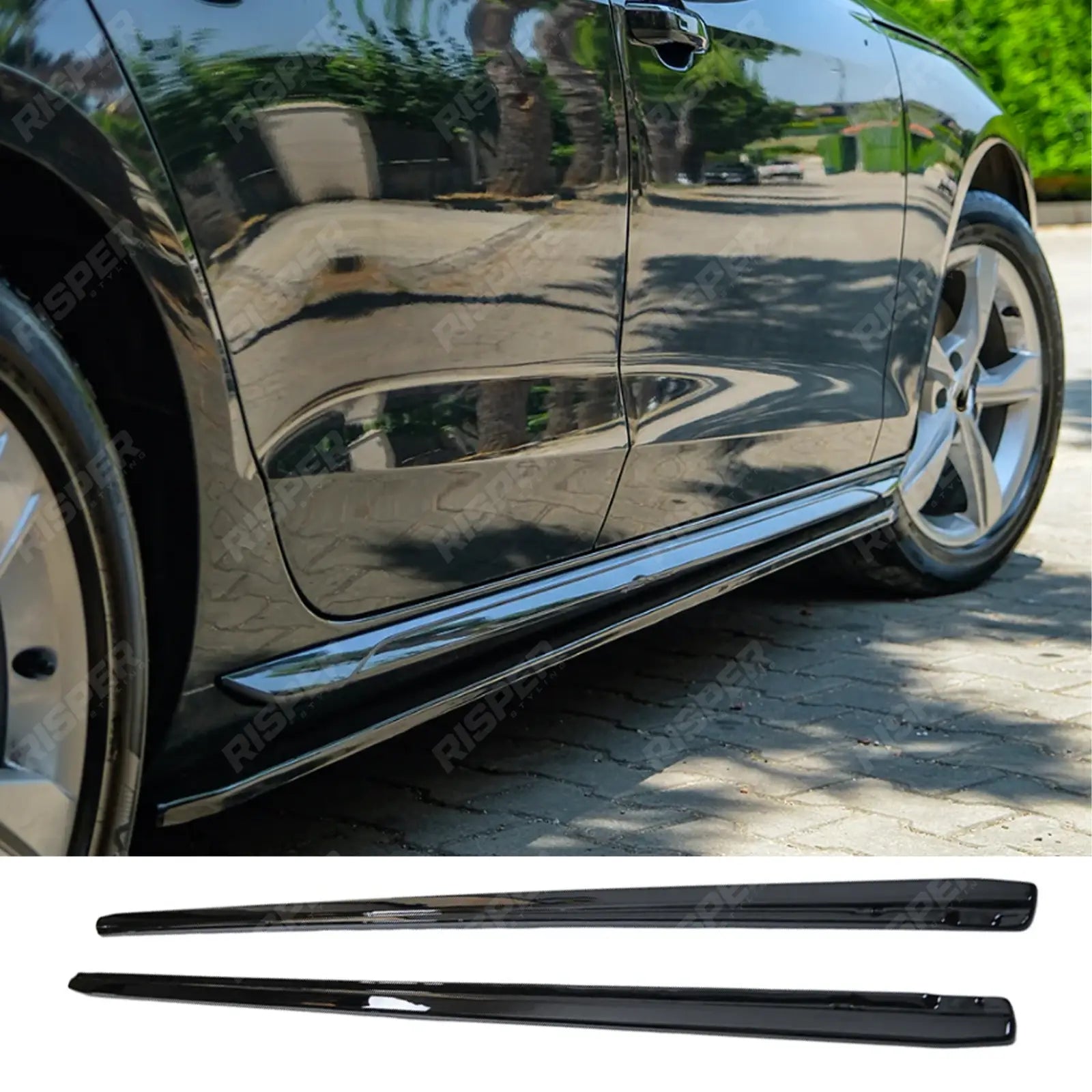 Audi A4 B9 Facelift 2019-2024 Side Skirts Set In Gloss Black