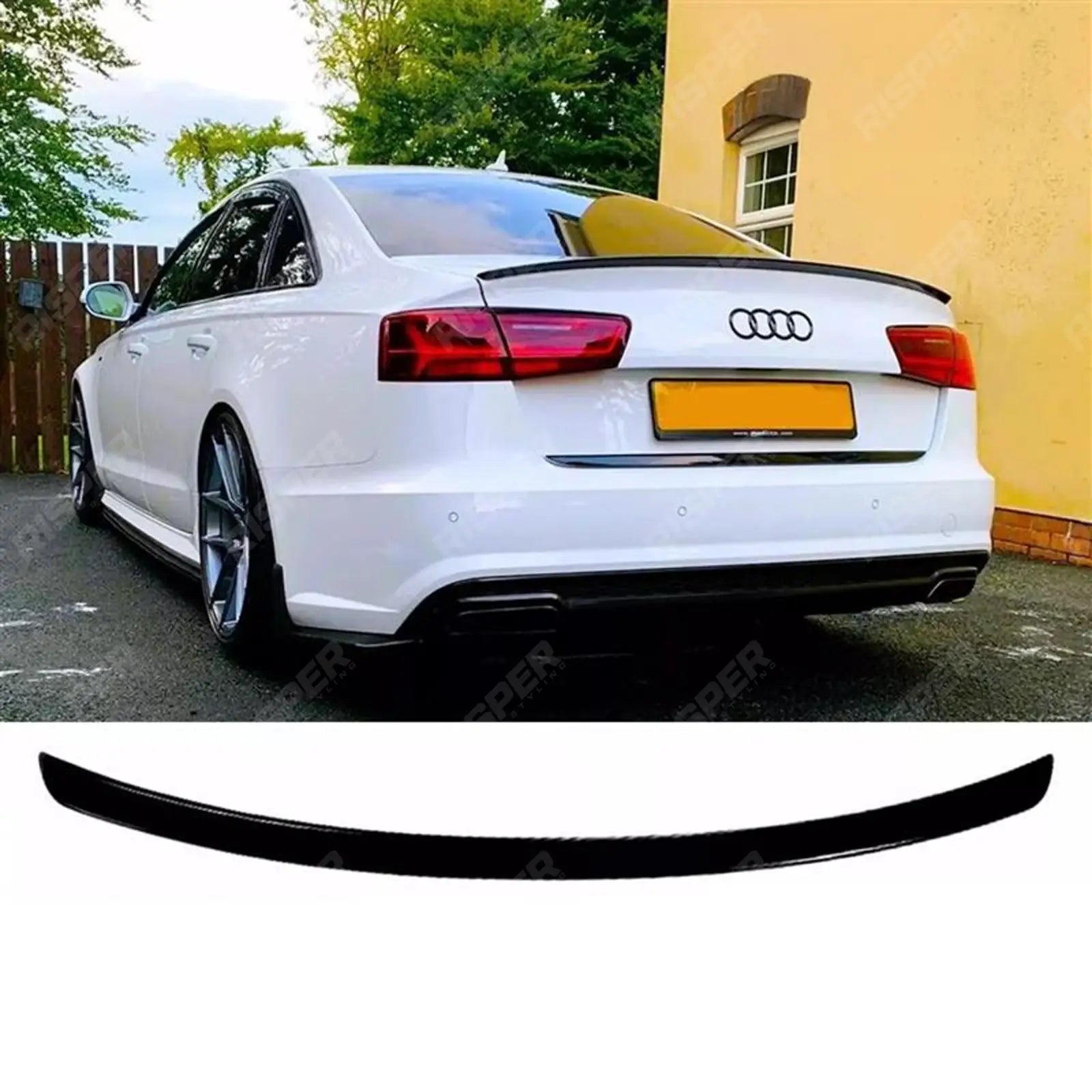 Audi A6 C7 2012-2017 S3 Style Rear Spoiler Lip In Gloss Black