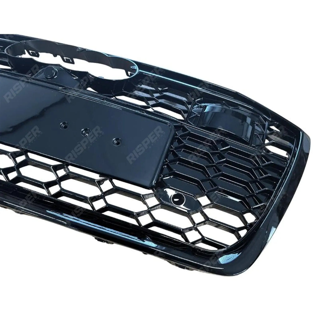 AUDI A6 / S6 C8 2019+ GLOSS BLACK RS6 STYLE HONEYCOMB GRILL FITS WITH ACC AND WITHOUT