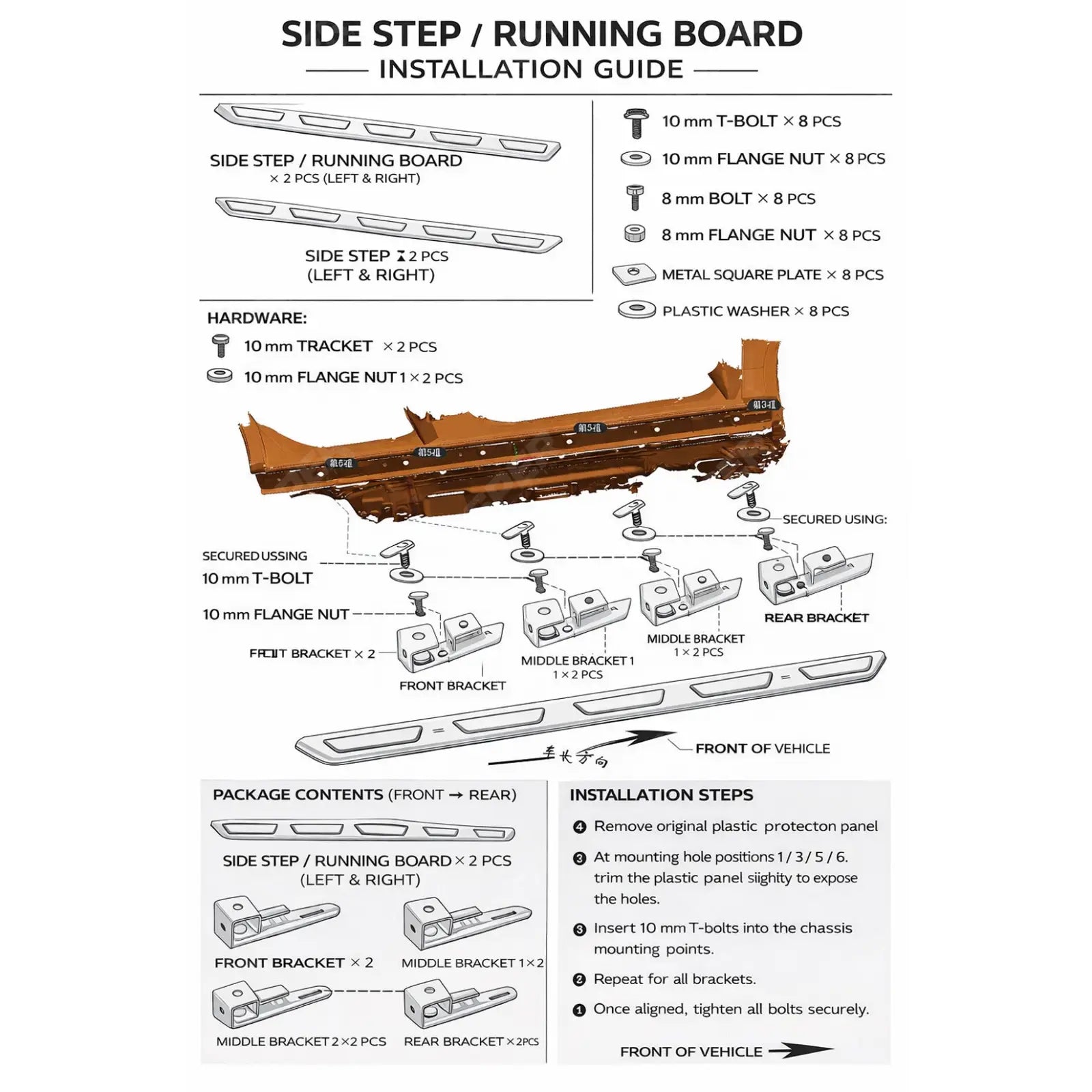 Audi Q5 2017 On OEM Style STX Side Steps Running Boards All Black - Pair