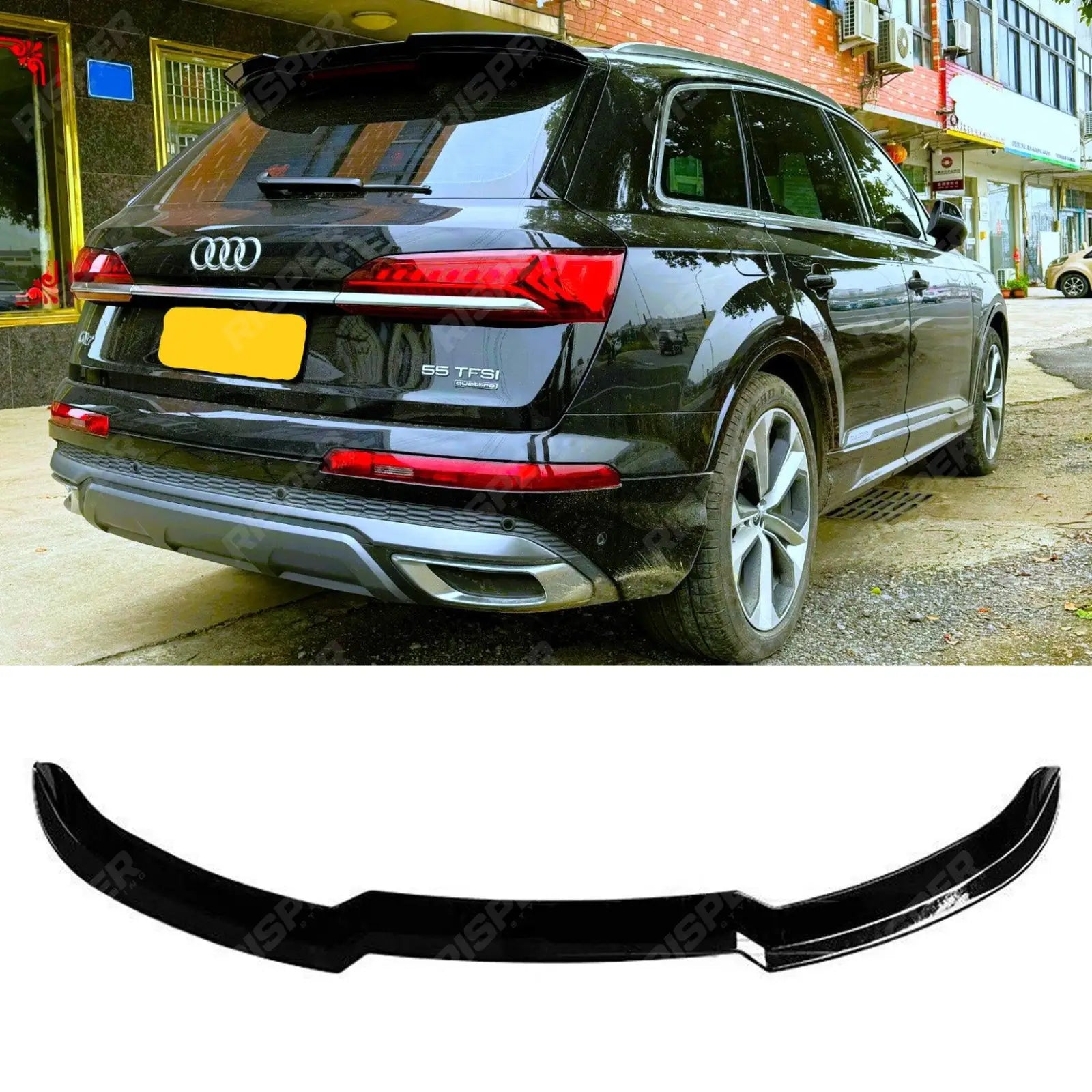 Audi Q7 S-LINE 2016+ Upper Rear Spoiler in Gloss Black