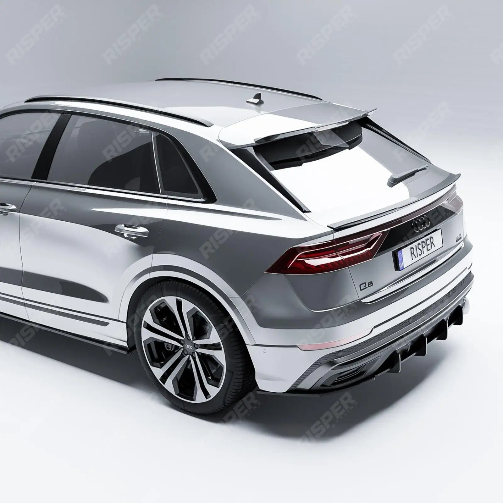 Audi Q8 S-LINE 2018-2023 Gloss Black Rear Blade Diffuser